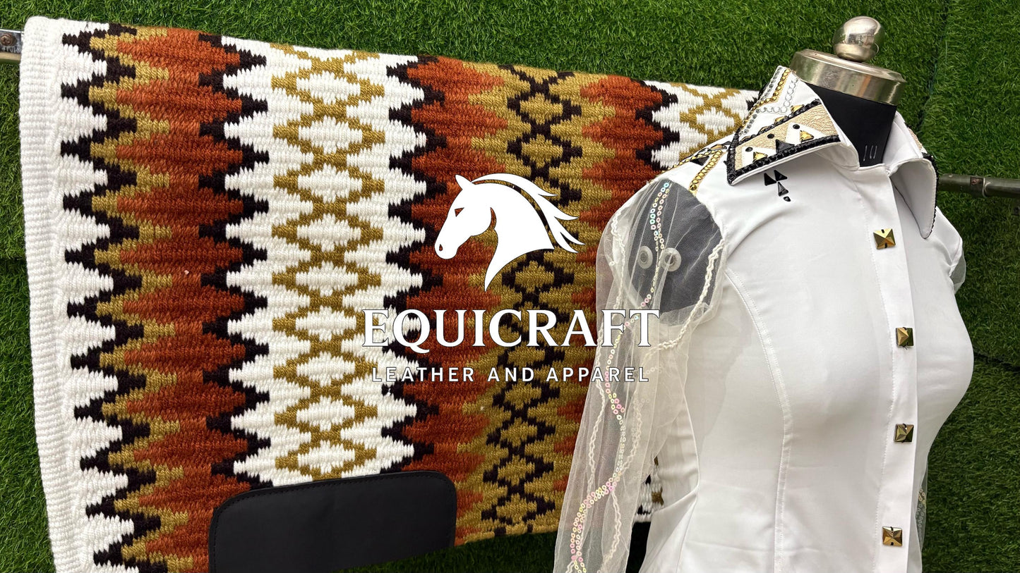 Western Showmanship Set | Crystal Show Shirt with Wool Saddle Blanket | Custom Options