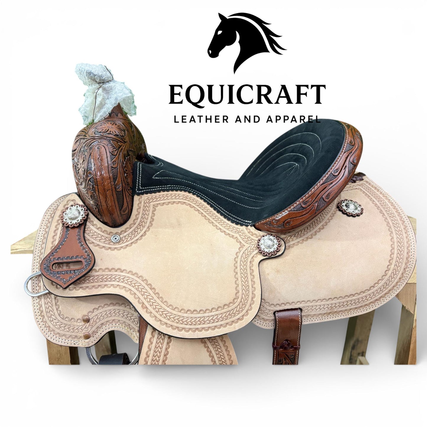 Western Leather Saddle Hand tooled Leather saddle-All sizes