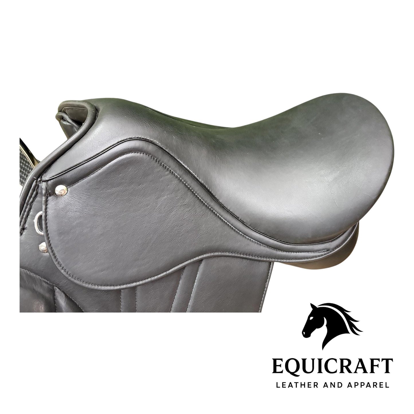 Black Leather Dressage Saddle | Long Flap English Saddle