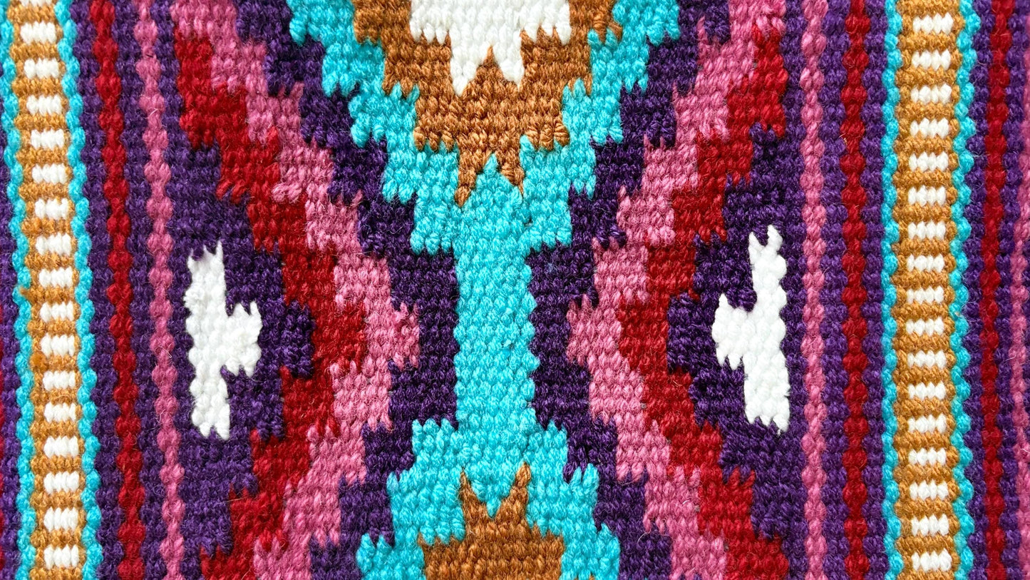 Purple Turquoise Wool Western Saddle Blanket – Aztec Diamond Show Blanket | Horse Pad Barrel Racing Rodeo Tack