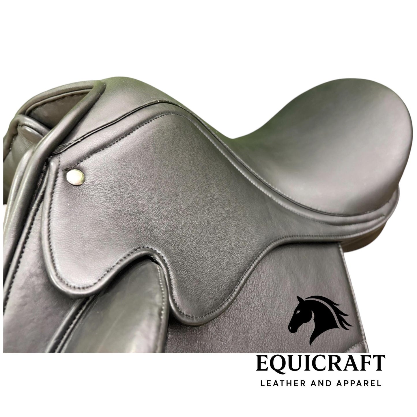 Black Leather Dressage Saddle | Long Flap English Saddle