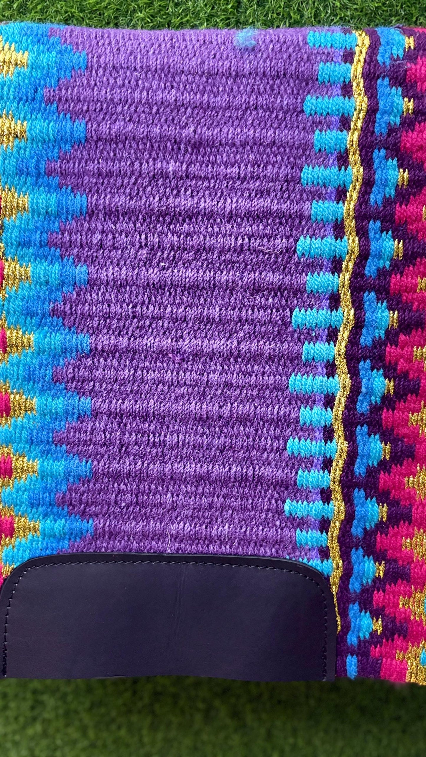 Western Saddle Pad | Purple Saddle Blanket | Wool Horse Pad | Multicolor Southwest Show Pad | Horse Tack Gift