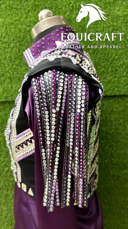 Purple Bolero + Matching Long Sleeve Shirt western show Bolero Set All sizes