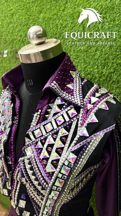 Purple Bolero + Matching Long Sleeve Shirt western show Bolero Set All sizes