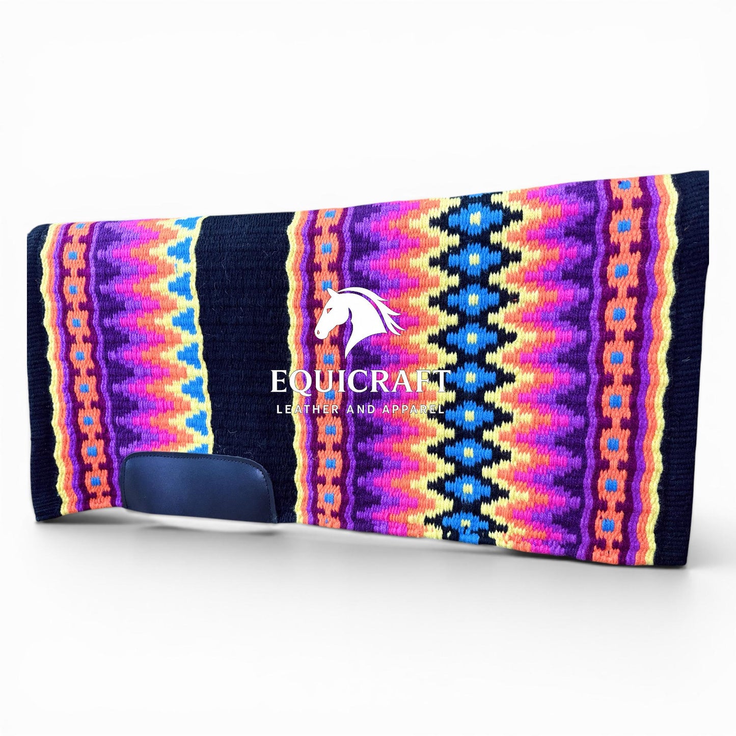 Purple Orange Wool Western Saddle Pad –Horse Blanket Barrel Racing Rodeo Tack Show Pad |