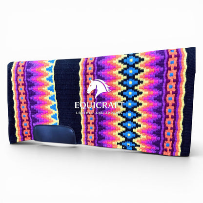 Purple Orange Wool Western Saddle Pad –Horse Blanket Barrel Racing Rodeo Tack Show Pad |