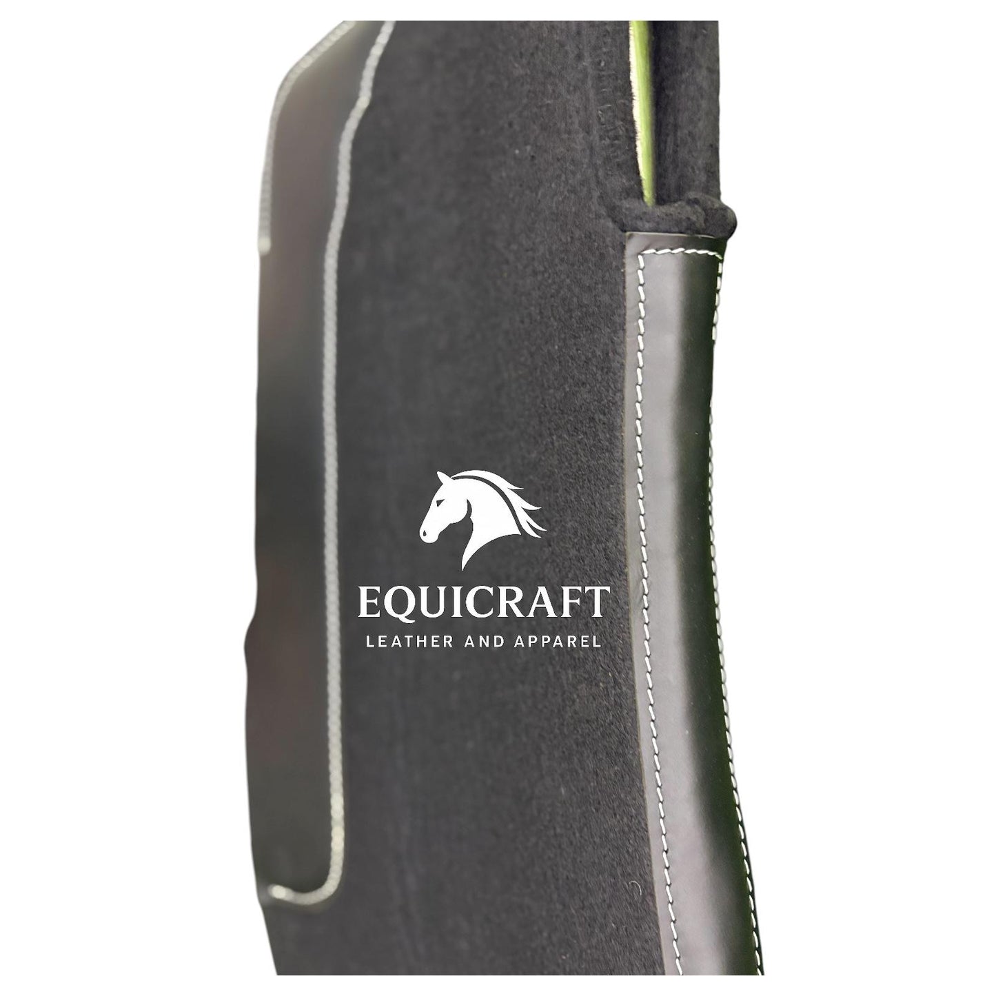 18 MM Black Woollen Felt Saddle Pad with Leather | Western Riding Pad | 30X30" & 32X32"