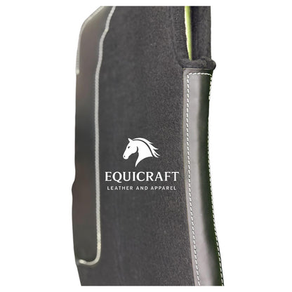 18 MM Black Woollen Felt Saddle Pad with Leather | Western Riding Pad | 30X30" & 32X32"