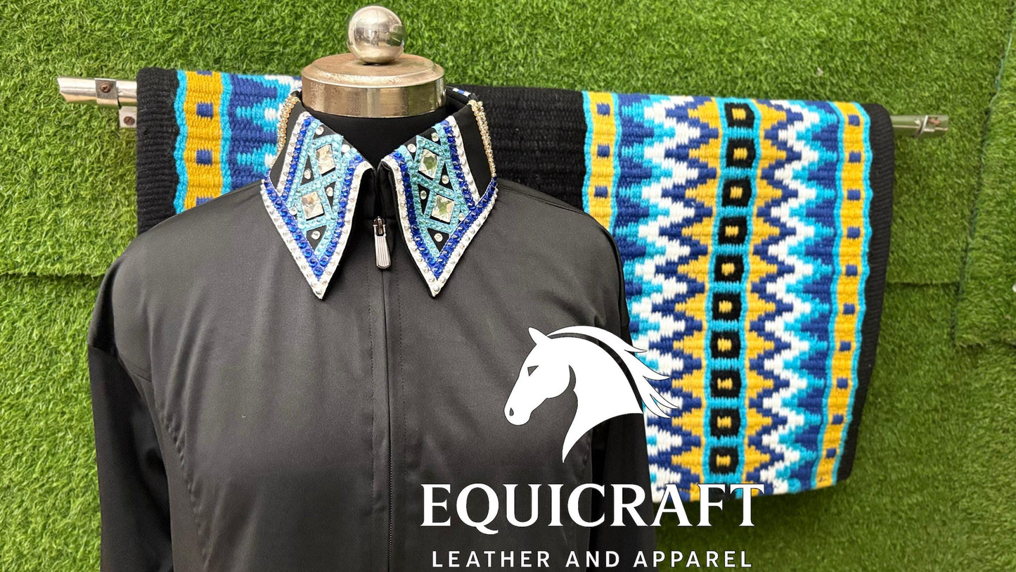 Western Show Set | Crystal Shirt + Handwoven Wool Saddle Blanket | Competition Horse Tack