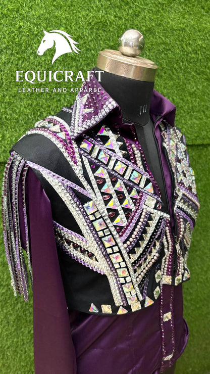 Purple Bolero + Matching Long Sleeve Shirt western show Bolero Set All sizes