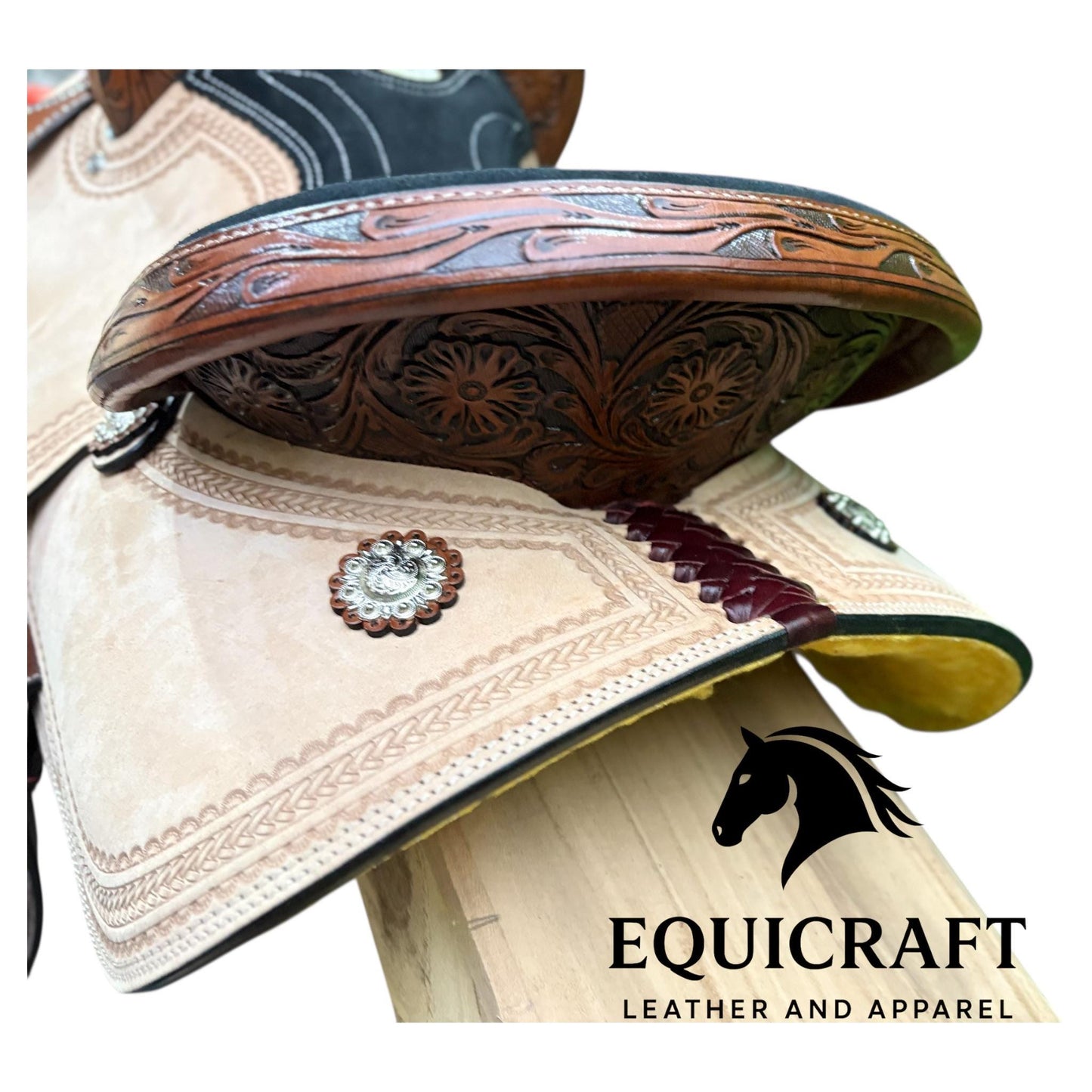 Western Leather Saddle Hand tooled Leather saddle-All sizes