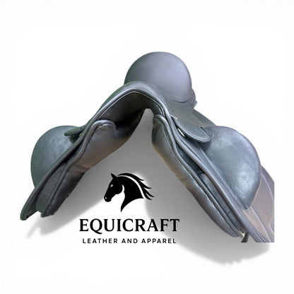 Black Leather Dressage Saddle | Long Flap English Saddle