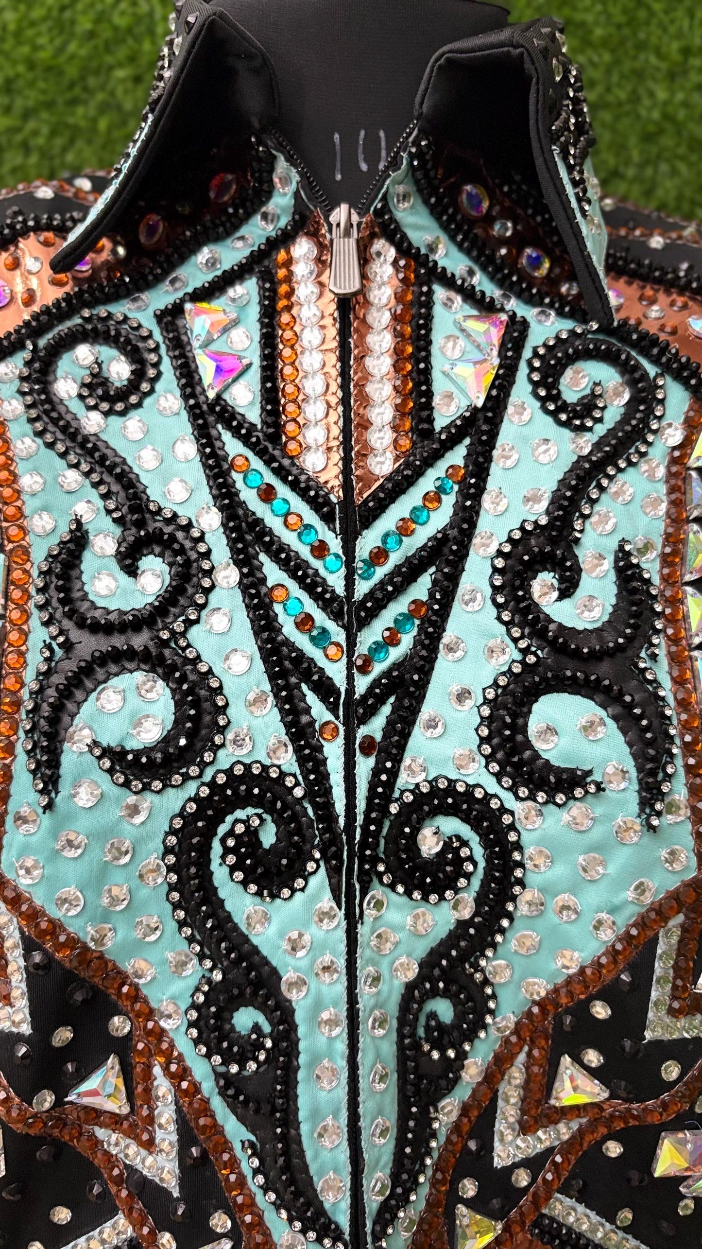 Western Showmanship Jacket | Hand-Embellished Crystal Riding Jacket | Competition Show Apparel (All Sizes)