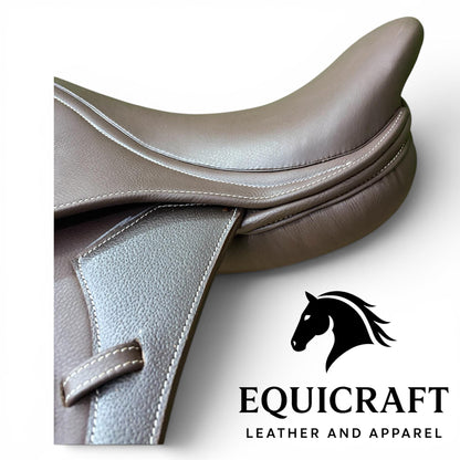 Brown Leather English Jumping Saddle | Close Contact Horse Saddle | Comfortable Riding Tack