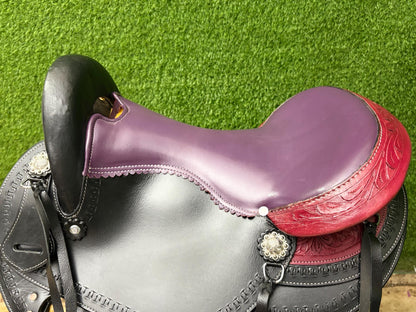 Western Leather Endurance Saddle | Black Trail Riding Saddle