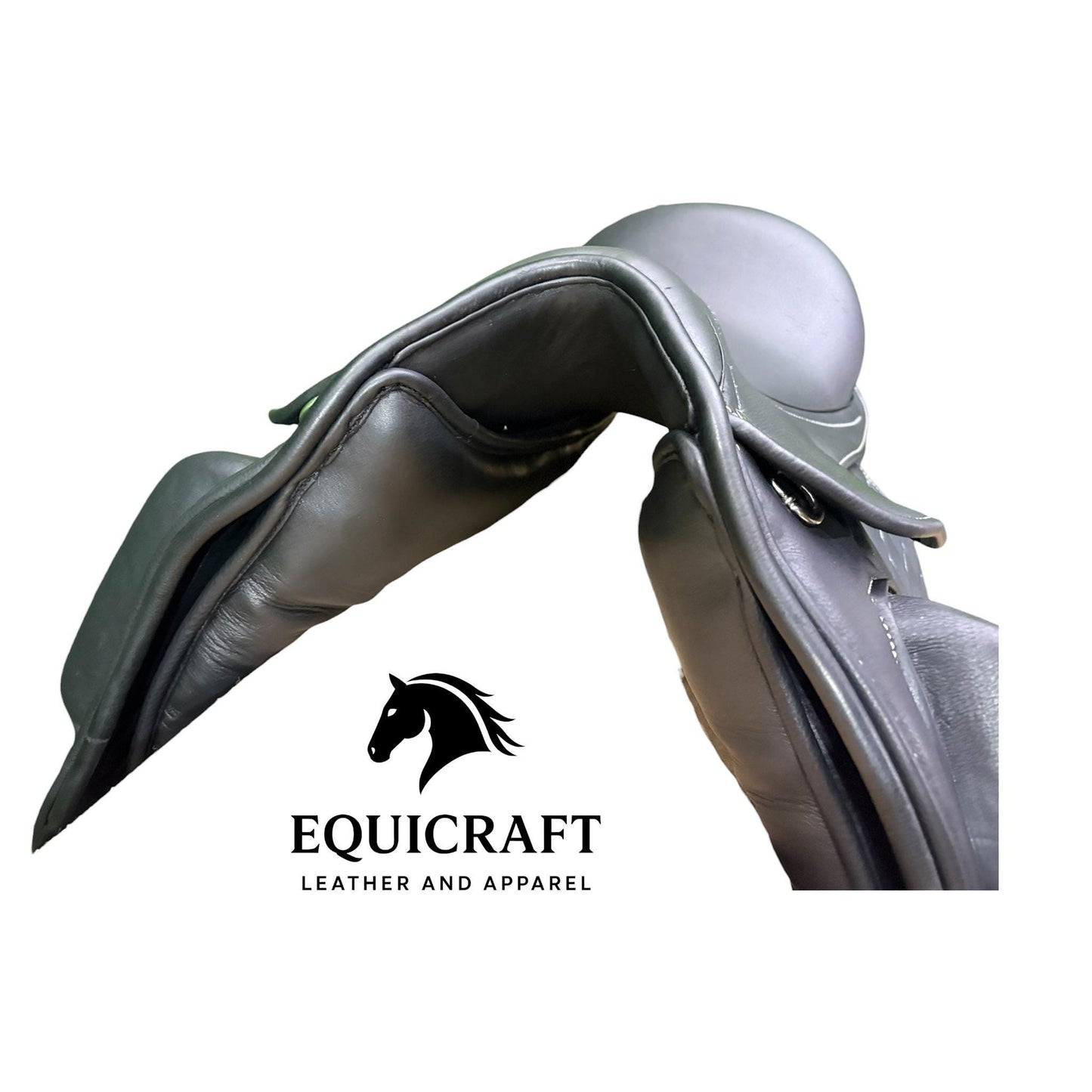 Black Leather Dressage Saddle | Long Flap English Saddle
