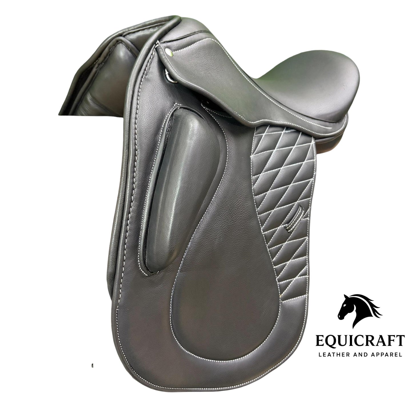 Black Leather Dressage Saddle | Long Flap English Saddle