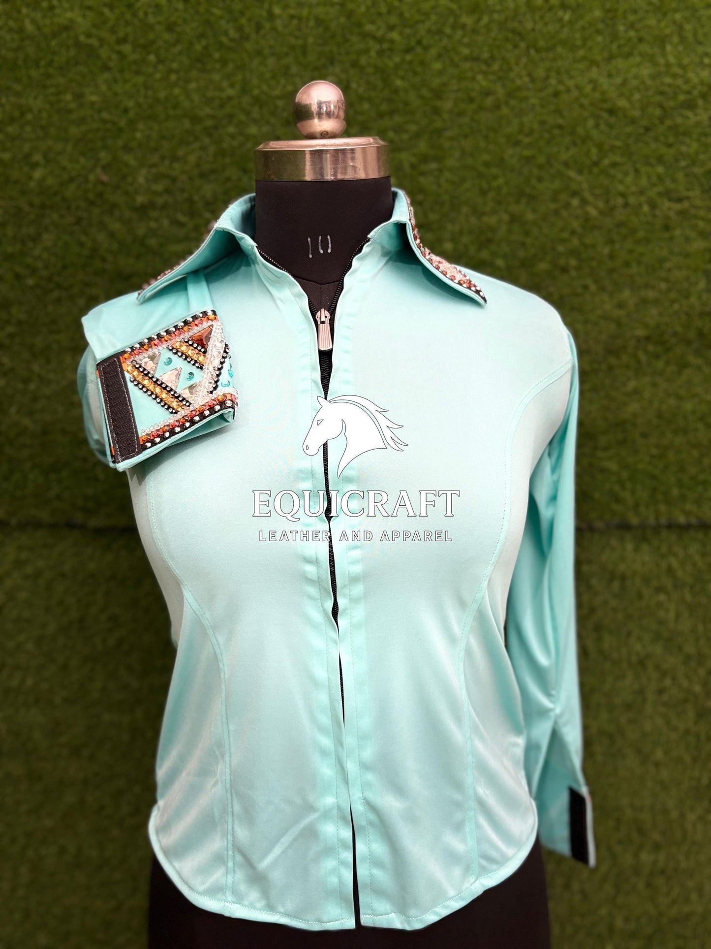 Rhinestone Western Show Shirt & Wool Saddle Blanket | Showmanship Apparel Set