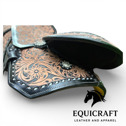 Hand Tooled Leather Western Saddle with Tack Set