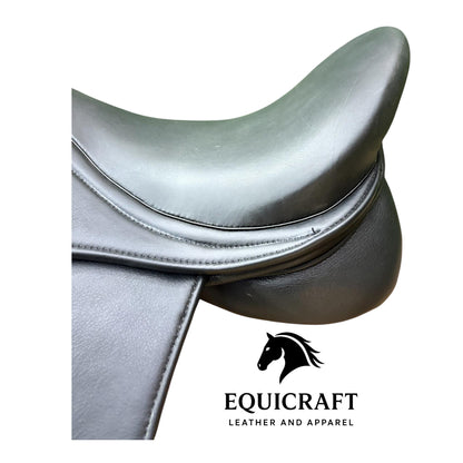 Black Leather Dressage Saddle | Long Flap English Saddle