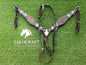 Hairon Western Leather One Ear Headstall & Breast Collar Set – Horse Tack | Cowboy Riding Gear | Rodeo Trail Barrel Racing