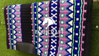 Handwoven Wool Saddle Blanket | Western Show Pad, Horse Tack