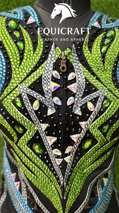 Western Show Vest | Hand-Embellished Crystal Competition Vest | Showmanship Apparel (All Sizes)