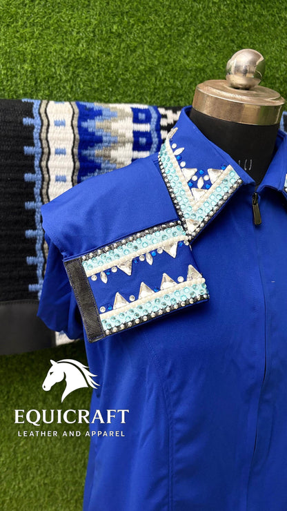Western Showmanship Combo | Rhinestone Shirt & Handwoven Wool Blanket | Horse Show Outfit Set (All Sizes)
