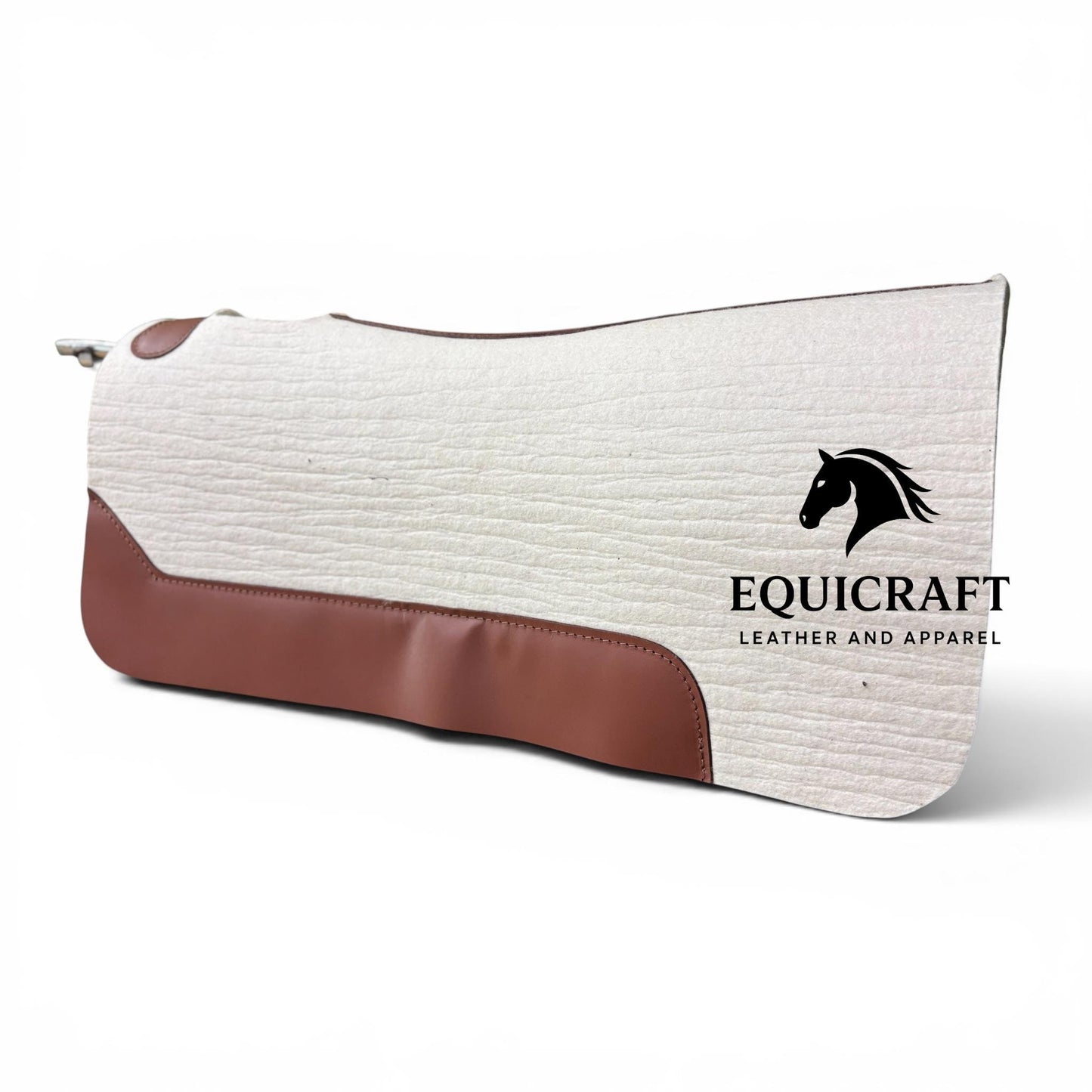 18 MM Cream  Woollen Felt Saddle Pad with Leather | Western Riding Pad | 30X30" & 32X32"