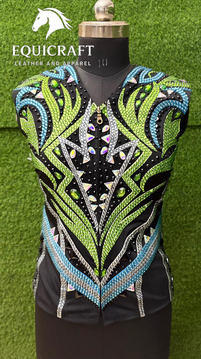 Western Show Vest | Hand-Embellished Crystal Competition Vest | Showmanship Apparel (All Sizes)