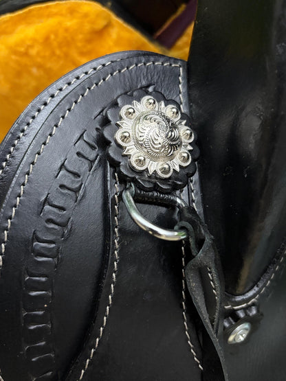 Western Leather Endurance Saddle | Black Trail Riding Saddle