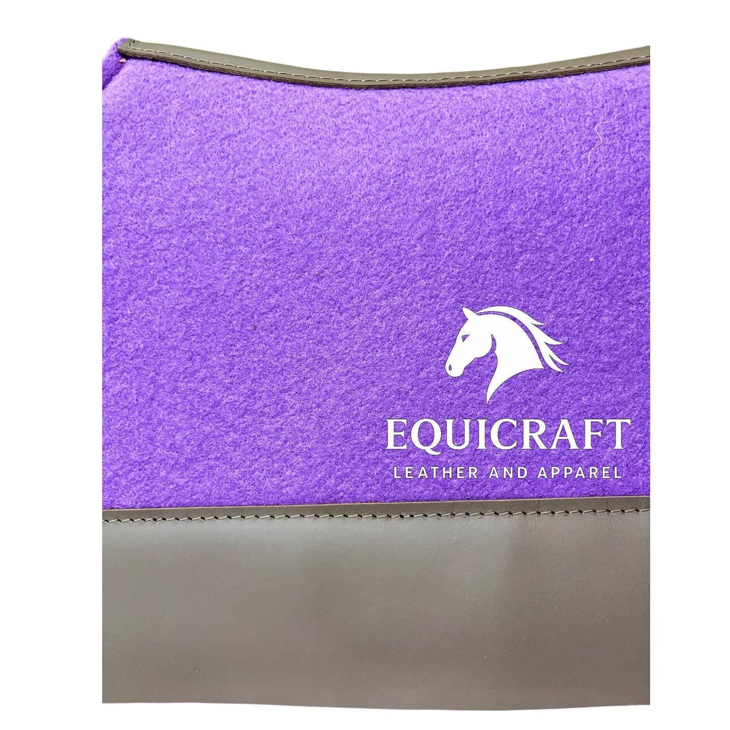 18 MM purple  Woollen Felt Saddle Pad with Leather | Western Riding Pad | 30X30" & 32X32"