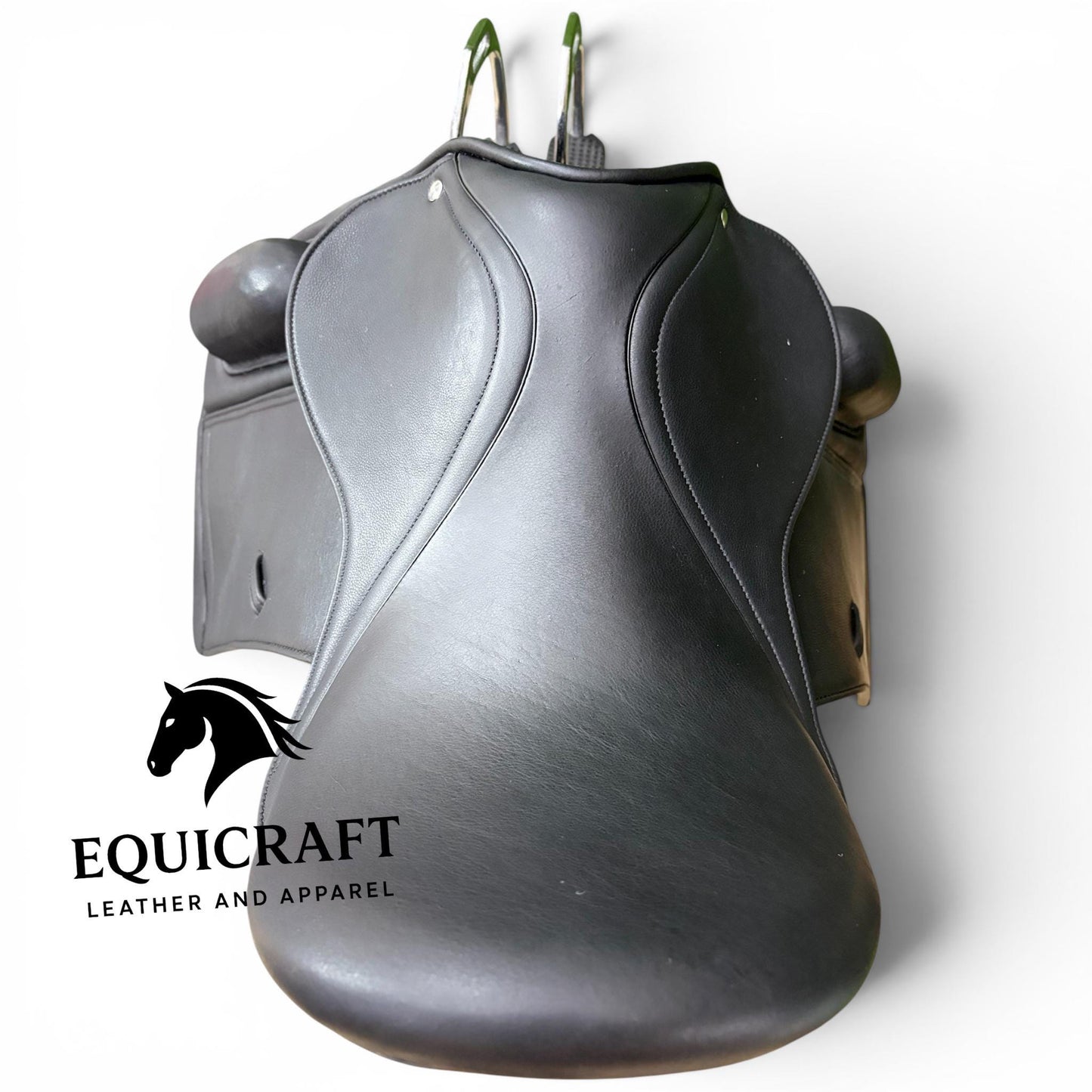 New Design Premium Leather Dressage Saddle with Iron Stirrup| Long Flap English Saddle | All Sizes 14" to 18"