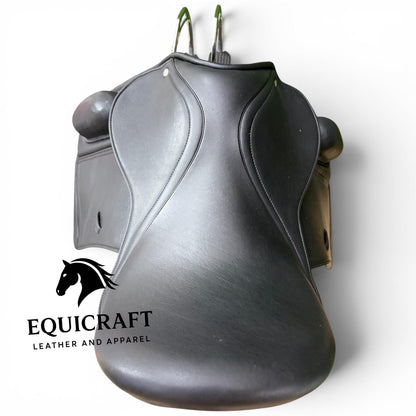 New Design Premium Leather Dressage Saddle with Iron Stirrup| Long Flap English Saddle | All Sizes 14" to 18"