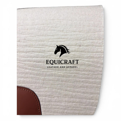 18 MM Cream  Woollen Felt Saddle Pad with Leather | Western Riding Pad | 30X30" & 32X32"