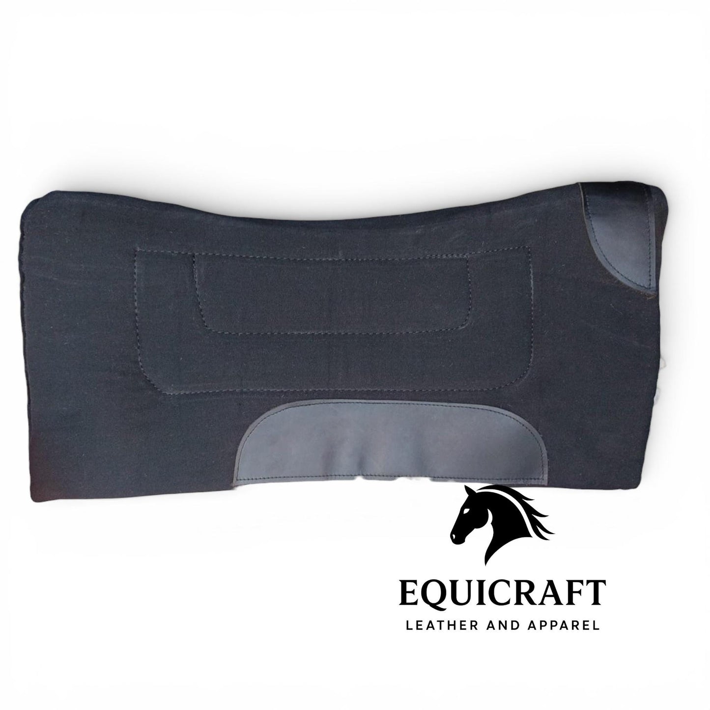 Black Canvas Saddle Pad Western Horse Riding Pad Durable Cotton Canvas Horse Pad Breathable Equestrian Pad Handmade Horse Riding Gear