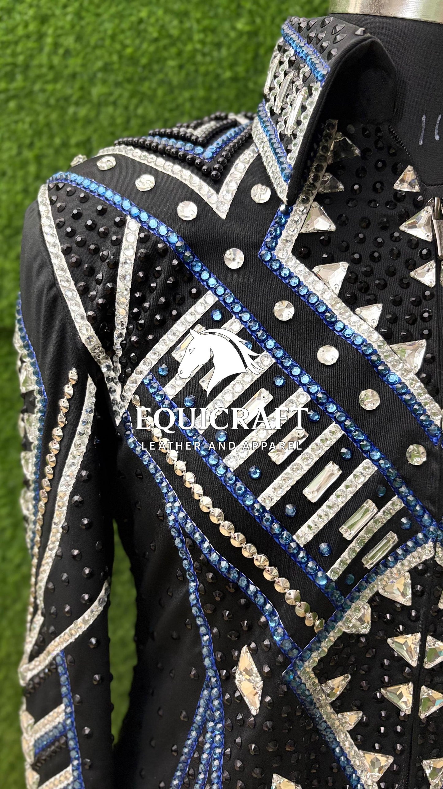Western Showmanship Jacket | Hand-Embellished Crystal Riding Jacket | Competition Show Apparel (All Sizes)