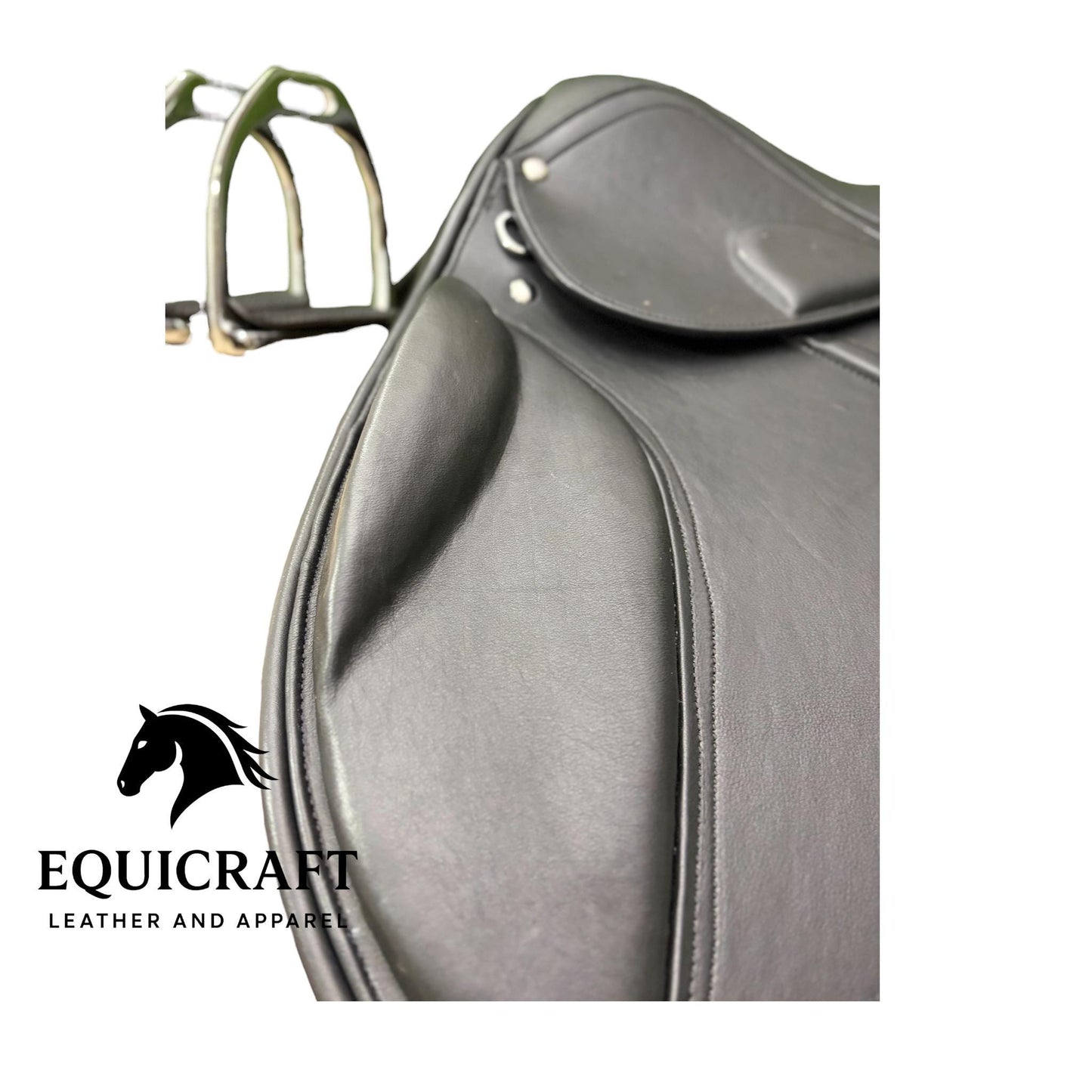 Black Leather Dressage Saddle | Long Flap English Saddle