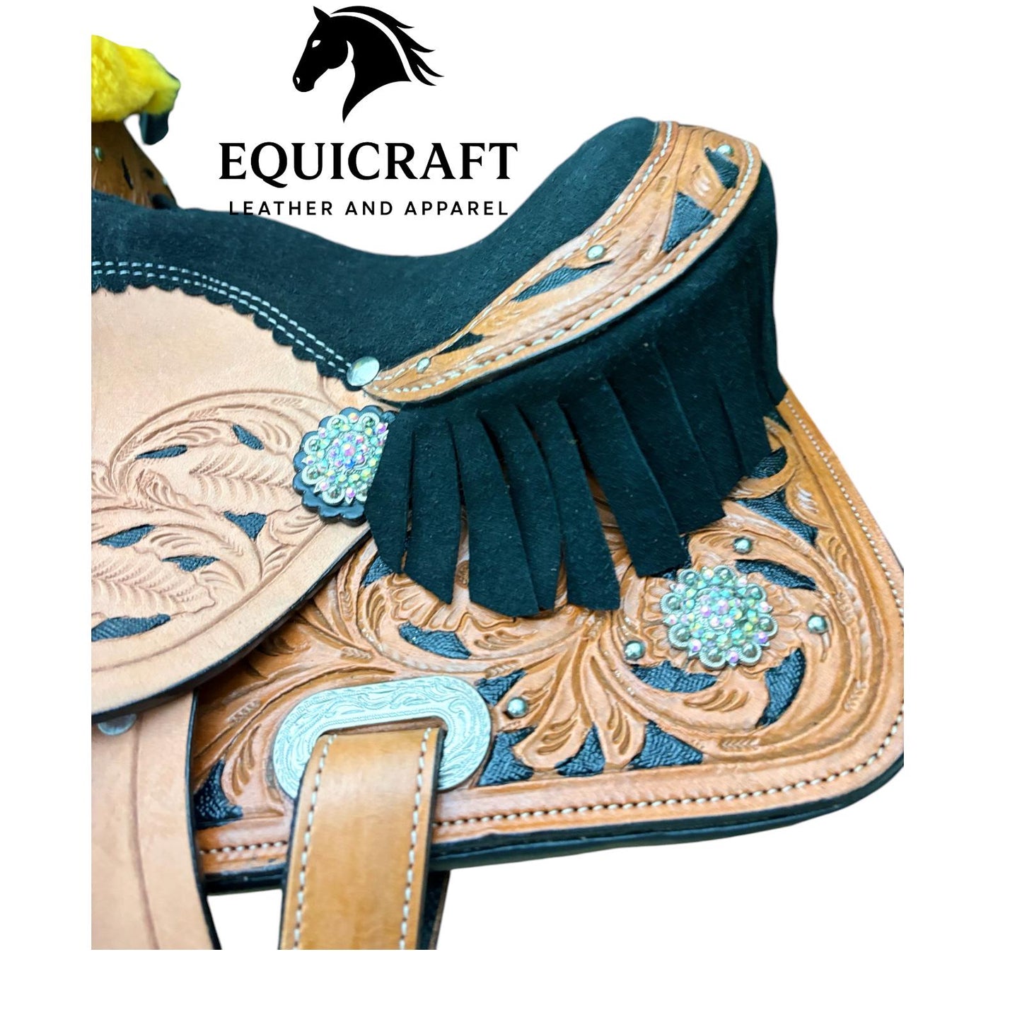 Hand Tooled Western Leather Saddle with Tack Set