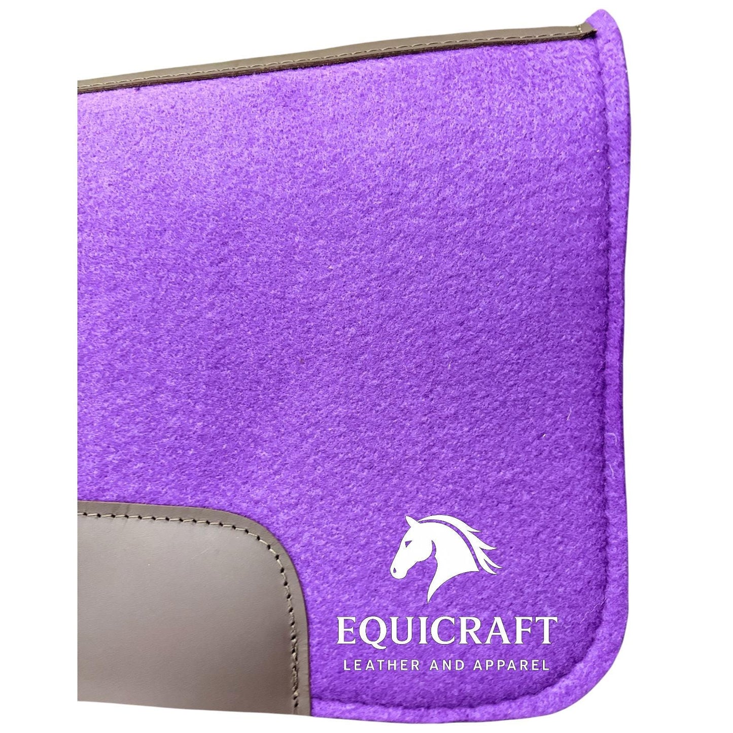 18 MM purple  Woollen Felt Saddle Pad with Leather | Western Riding Pad | 30X30" & 32X32"