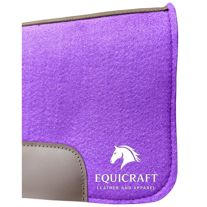 18 MM purple  Woollen Felt Saddle Pad with Leather | Western Riding Pad | 30X30" & 32X32"