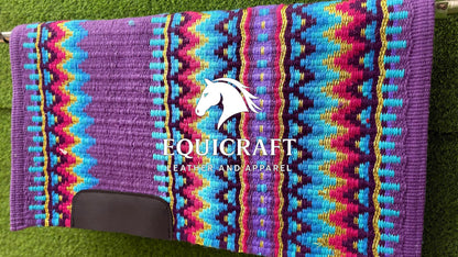 Western Saddle Pad | Purple Saddle Blanket | Wool Horse Pad | Multicolor Southwest Show Pad | Horse Tack Gift