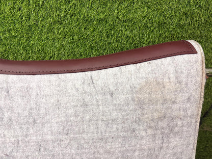 18 MM Grey Woollen  Felt Saddle Pad with Leather | Western Riding Pad | 30X30" & 32X32"