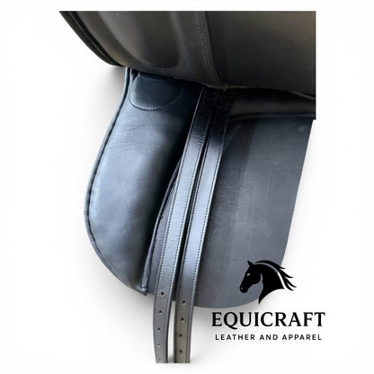 New Design Premium Leather Dressage Saddle with Iron Stirrup| Long Flap English Saddle | All Sizes 14" to 18"