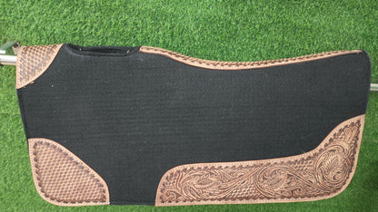 18 MM Woollen Felt Western Saddle Pad | Hand-Carved Leather Horse Tack