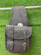 Dark Brown Crazy Horse Leather Saddle Bag – Double Buckle Western Trail Bag | Rustic Cowboy Riding Tack