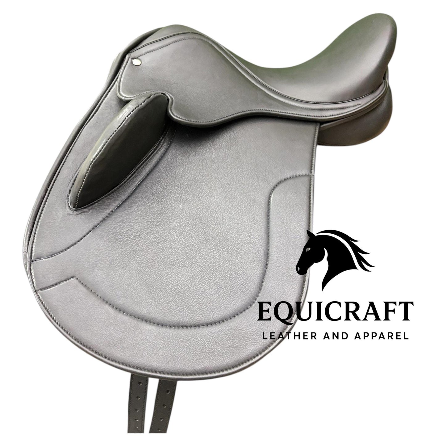 Black Leather Dressage Saddle | Long Flap English Saddle