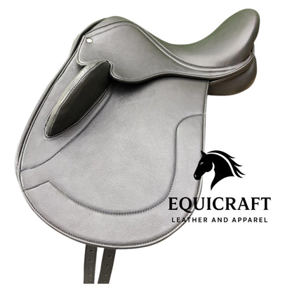 Black Leather Dressage Saddle | Long Flap English Saddle