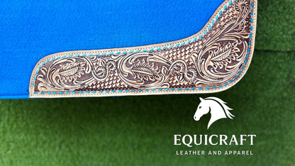 18 MM Woollen  Felt Western Saddle Pad | Hand-Carved Leather Horse Tack