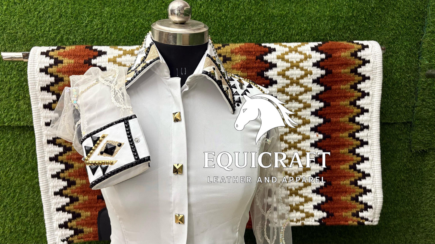 Western Showmanship Set | Crystal Show Shirt with Wool Saddle Blanket | Custom Options